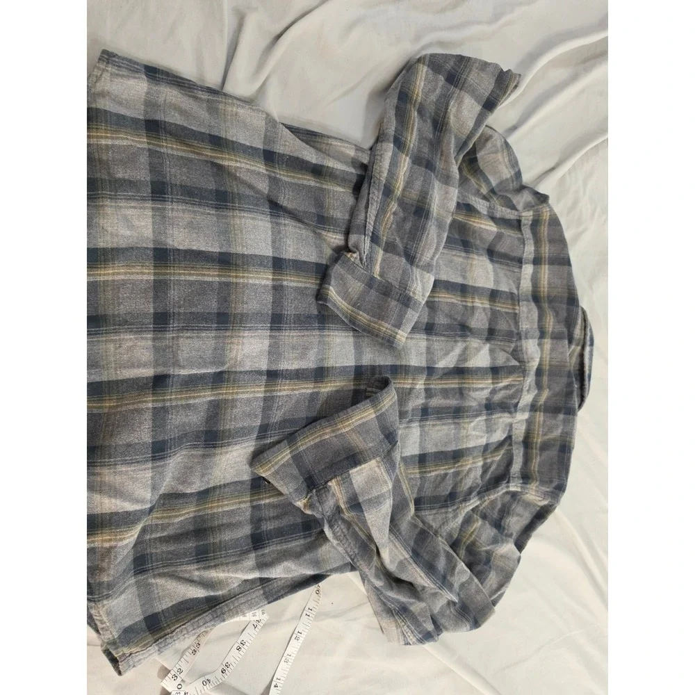 True Religion Mens Grey Plaid Western Flannel Shirt M40002AR8 M
